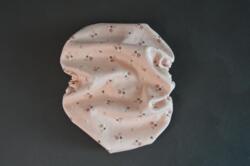 Snoods / ørebeskytter ( Pudderfarvet m. blomster, Stor størrelse )