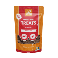 MUSH - FRYSETØRREDE GODBIDDER OKSEHJERTE, 50 g