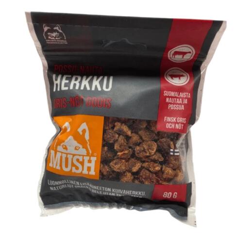 MUSH - Minisnack Gris-Okse - 80 g