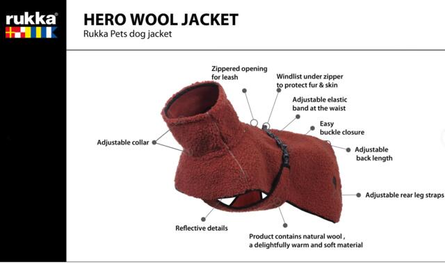 Rukka Pets Hero Wool Jacket - Rust