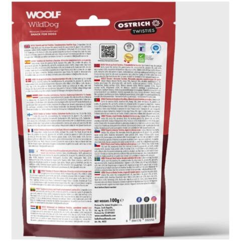 Woolf - WildDog Ostrich & Cod Twisties 100g