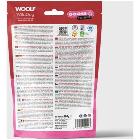 Woolf - WildDog Goose & Cod Twisties 100g