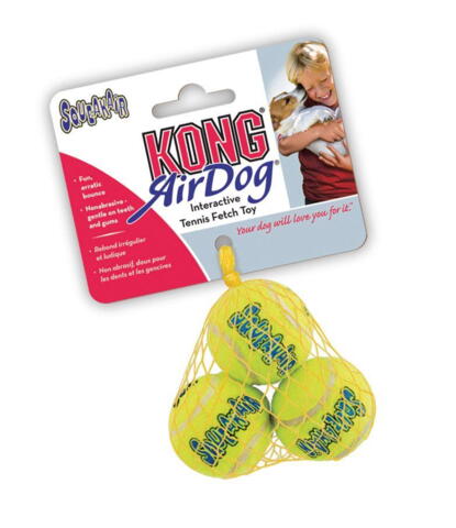 KONG Toy SqueakAir Balls 3p Gul