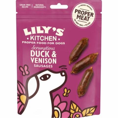 LILY'S KITCHEN - LÆKKER AND OG HJORTE PØLSER 70 G