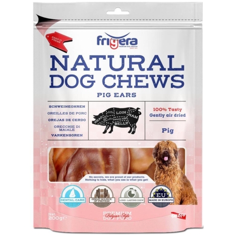 Frigera - Natural Dog Chews  Pig ears 200gr