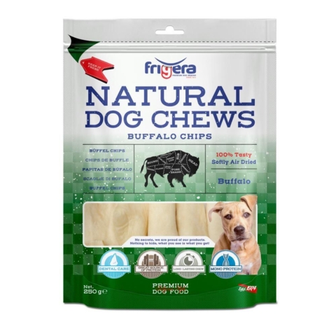 Frigera - Natural Dog Chews Bøffelchips 250gr