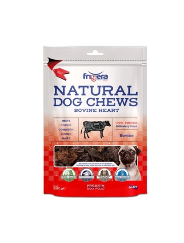 Frigera - Natural Dog Chews Oksehjerter 250gr