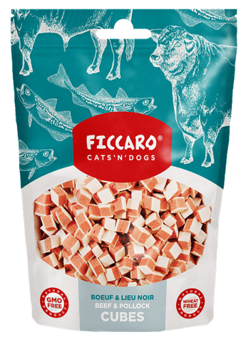 Ficcaro Beef & Pollard Cubes 100 g ( Okse og Sej )