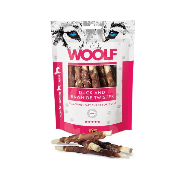 WOOLF - Duck & Rawhide Twister - 100 g